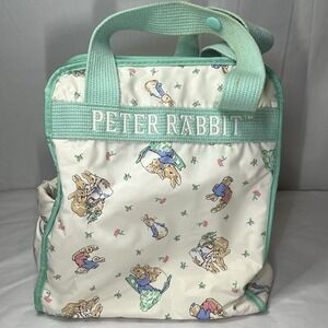Peter Rabbit Beatrix Potter Enfamil Diaper Bag Unisex Mint Green Vinyl RARE Vtg